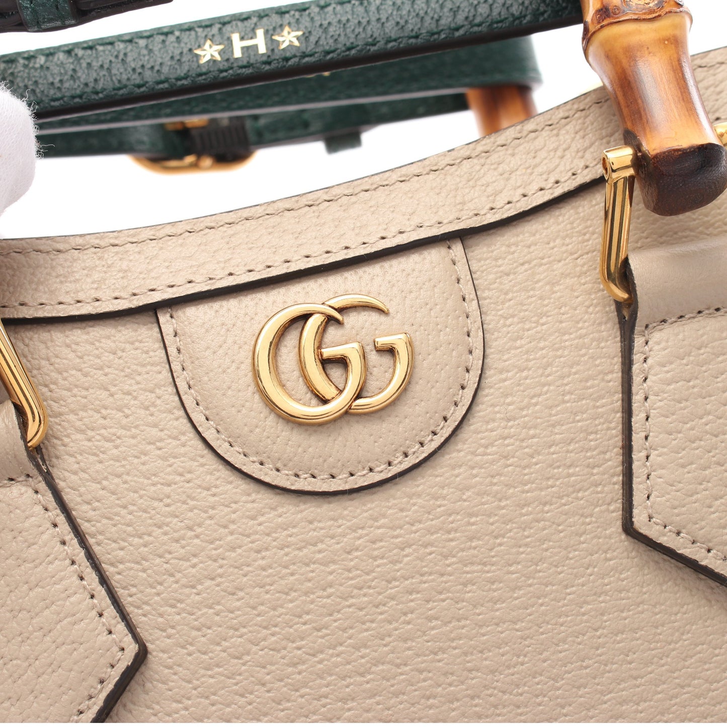 ダイアナ ミニ バンブー ハンドバッグ トートバッグ レザー グレーベージュ 2WAY グッチ バッグ GUCCI