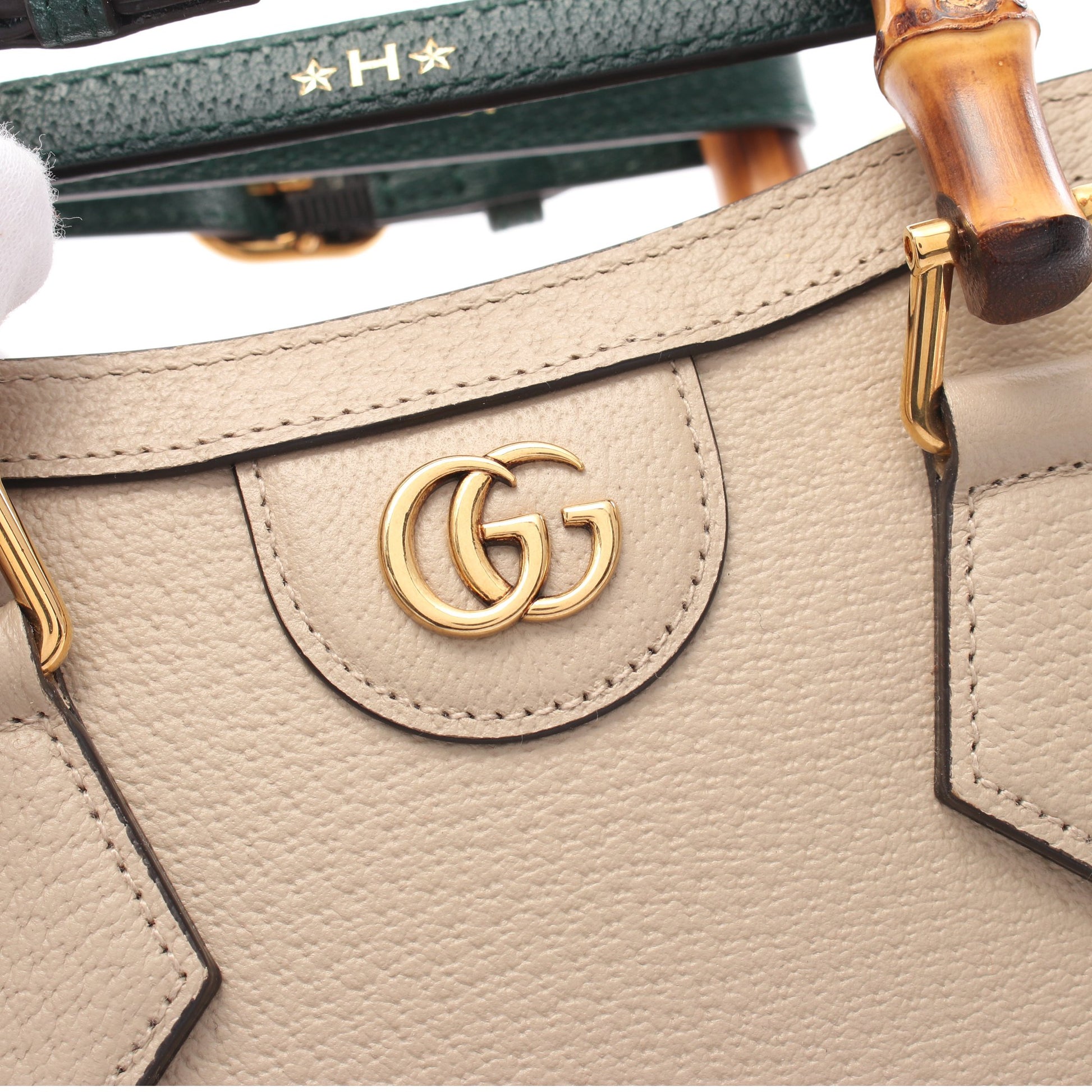 ダイアナ ミニ バンブー ハンドバッグ トートバッグ レザー グレーベージュ 2WAY グッチ バッグ GUCCI