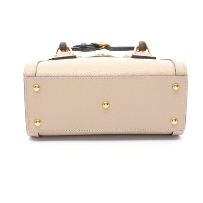 ダイアナ ミニ バンブー ハンドバッグ トートバッグ レザー グレーベージュ 2WAY グッチ バッグ GUCCI