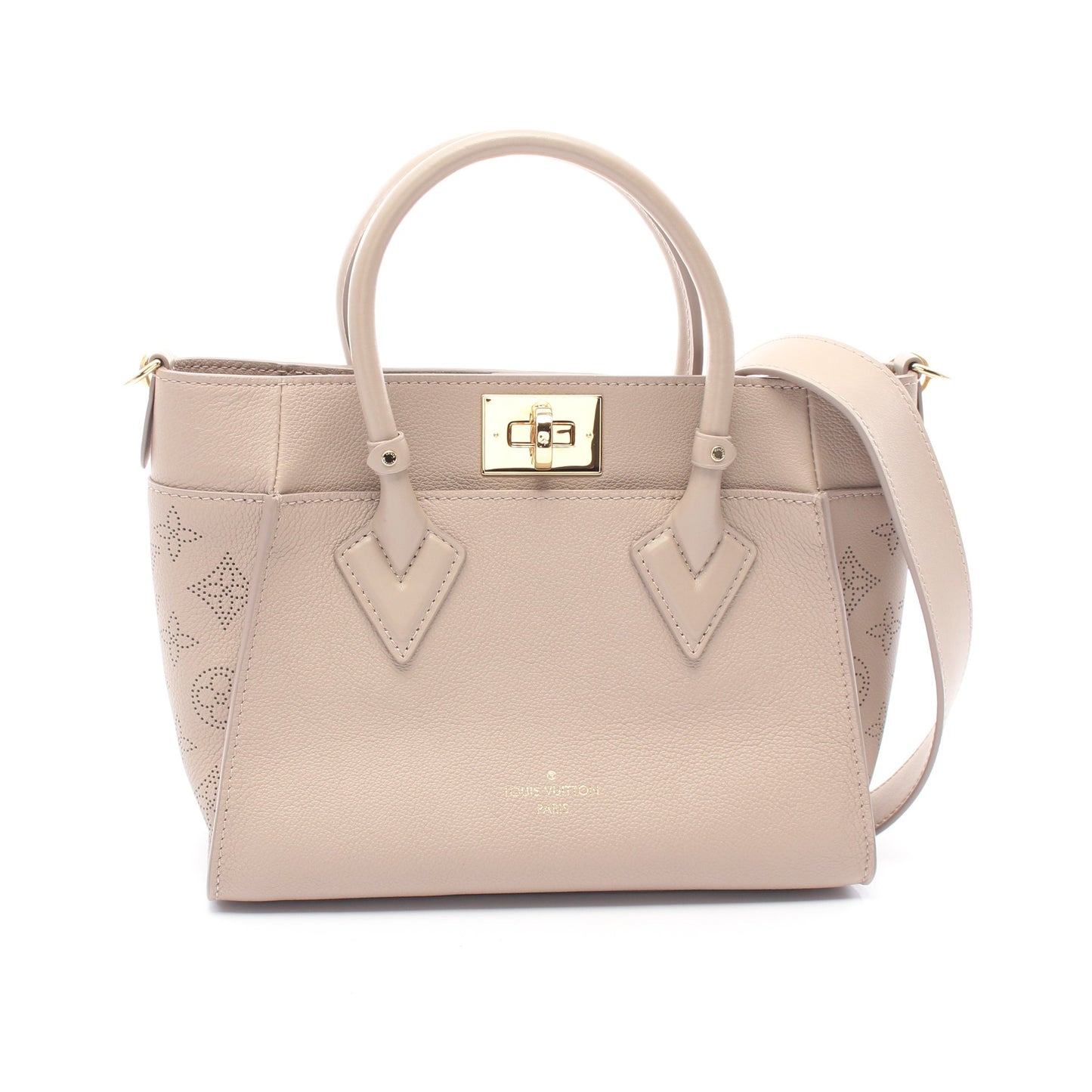 オンマイサイド PM ガレ ハンドバッグ レザー グレーベージュ 2WAY ルイヴィトン バッグ LOUIS VUITTON