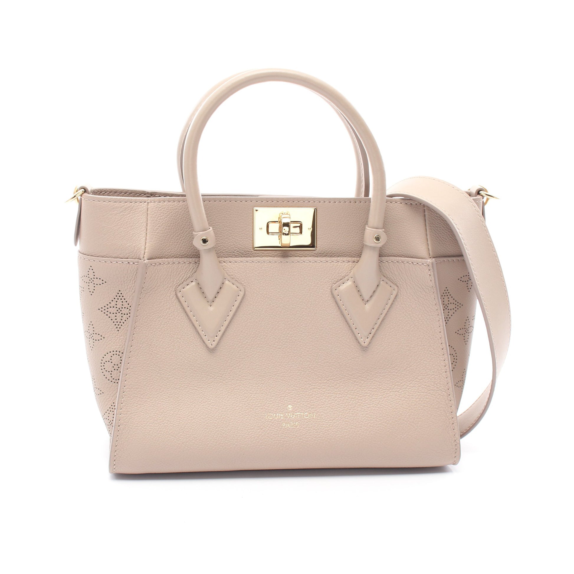 オンマイサイド PM ガレ ハンドバッグ レザー グレーベージュ 2WAY ルイヴィトン バッグ LOUIS VUITTON
