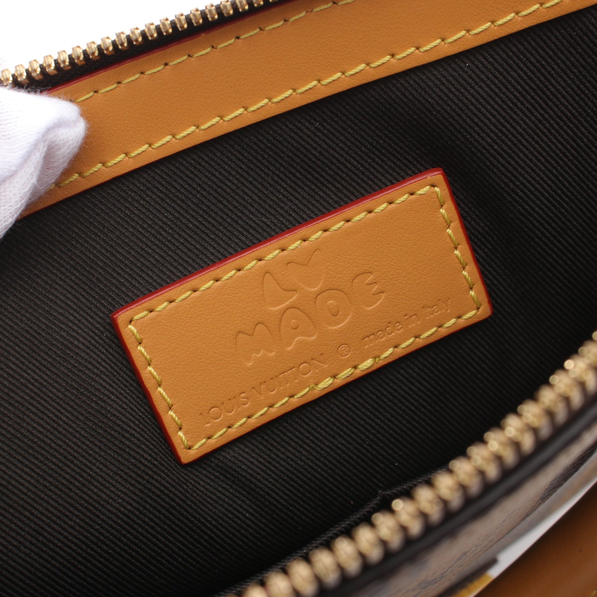 LOUIS VUITTON × NIGO サック プラ メッセンジャー モノグラム ストライプ ハンドバッグ トートバッグ PVC レザー ブラウン 2WAY ルイヴィトン バッグ LOUIS VUITTON