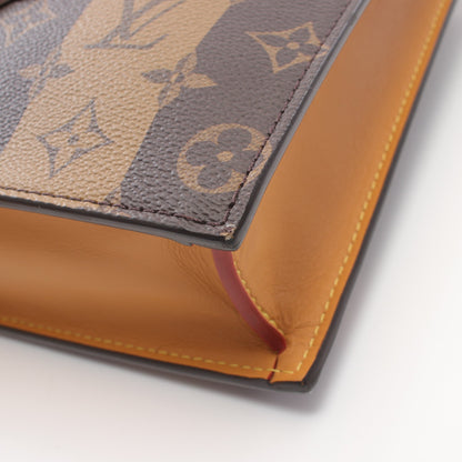 LOUIS VUITTON × NIGO サック プラ メッセンジャー モノグラム ストライプ ハンドバッグ トートバッグ PVC レザー ブラウン 2WAY ルイヴィトン バッグ LOUIS VUITTON