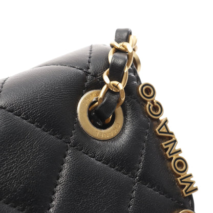 マトラッセ チェーンショルダーバッグ ラインストーン フェイクパール ラムスキン ブラック ゴールド金具 シャネル バッグ CHANEL