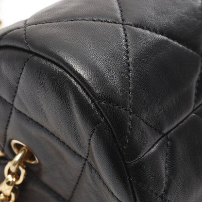 ミニ ボーリング バッグ マトラッセ チェーンショルダーバッグ ラムスキン ブラック ゴールド金具 シャネル バッグ CHANEL