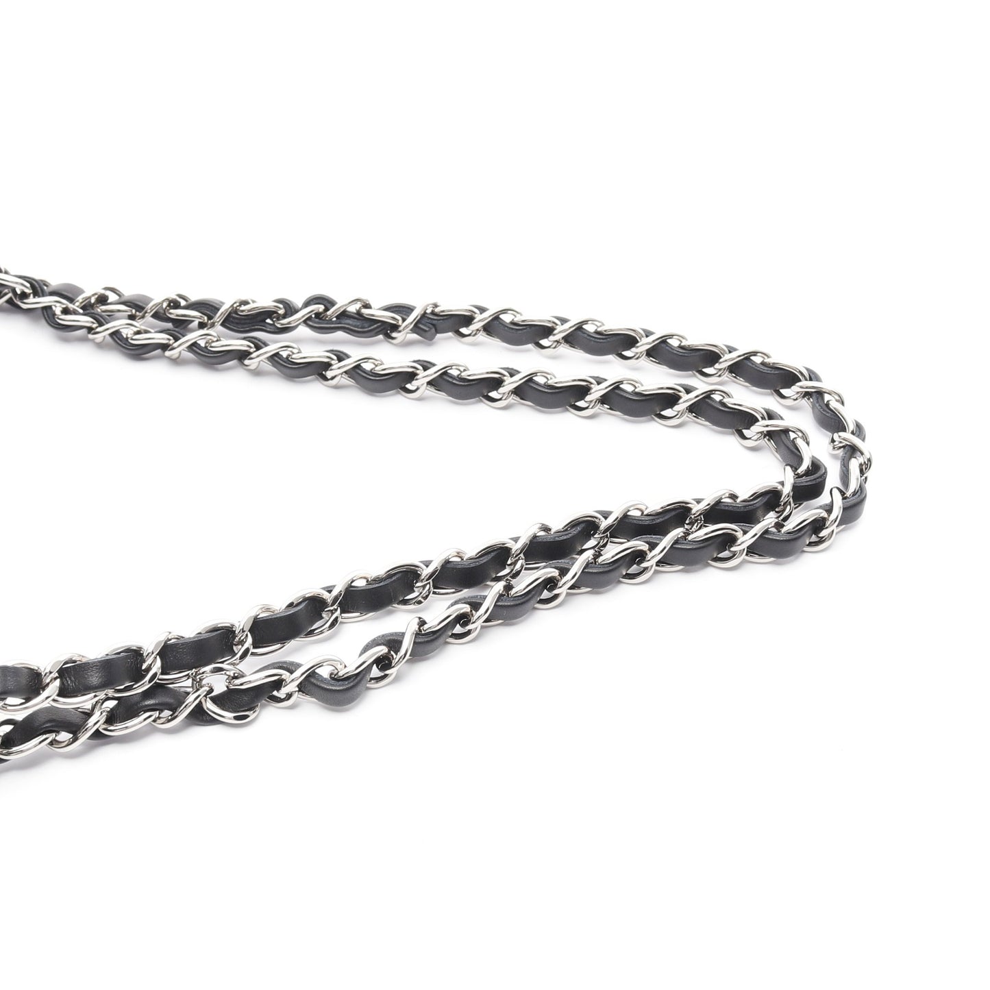 マトラッセ Wフラップ Wチェーンショルダーバッグ ラムスキン ブラック シルバー金具 シャネル バッグ CHANEL