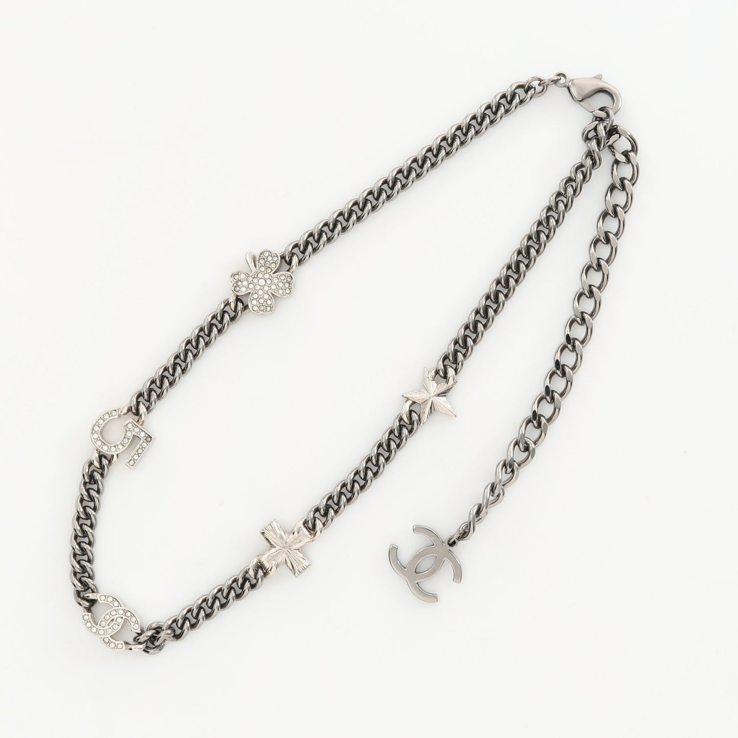 ココマーク No.5 ネックレス チョーカー ラインストーン シルバー クリア A22P シャネル アクセサリー CHANEL