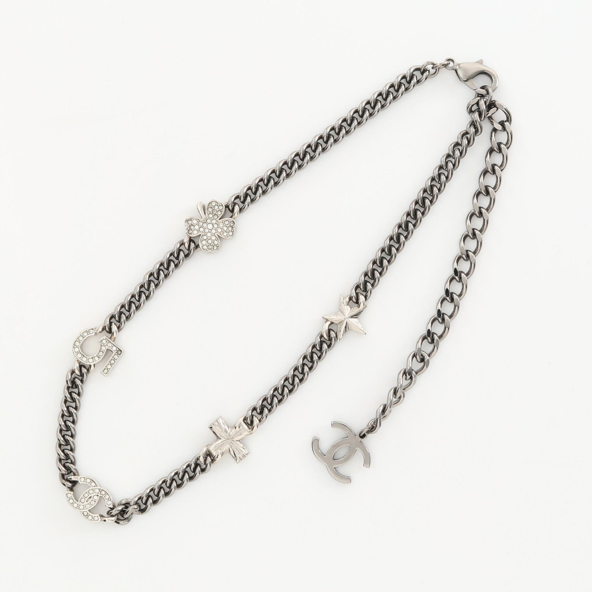 ココマーク No.5 ネックレス チョーカー ラインストーン シルバー クリア A22P シャネル アクセサリー CHANEL