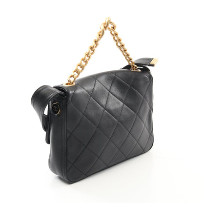 マトラッセ チェーンショルダーバッグ ラムスキン ブラック ゴールド金具 2WAY シャネル バッグ CHANEL