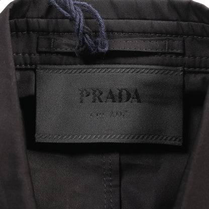 シングルブレスト シャツ コットン ブラック プラダ トップス PRADA