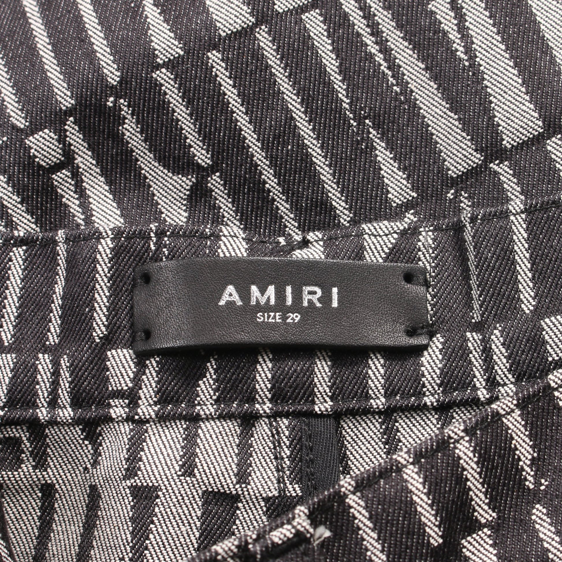 デニムパンツ 総柄 コットン ブラック グレー アミリ ボトムス AMIRI
