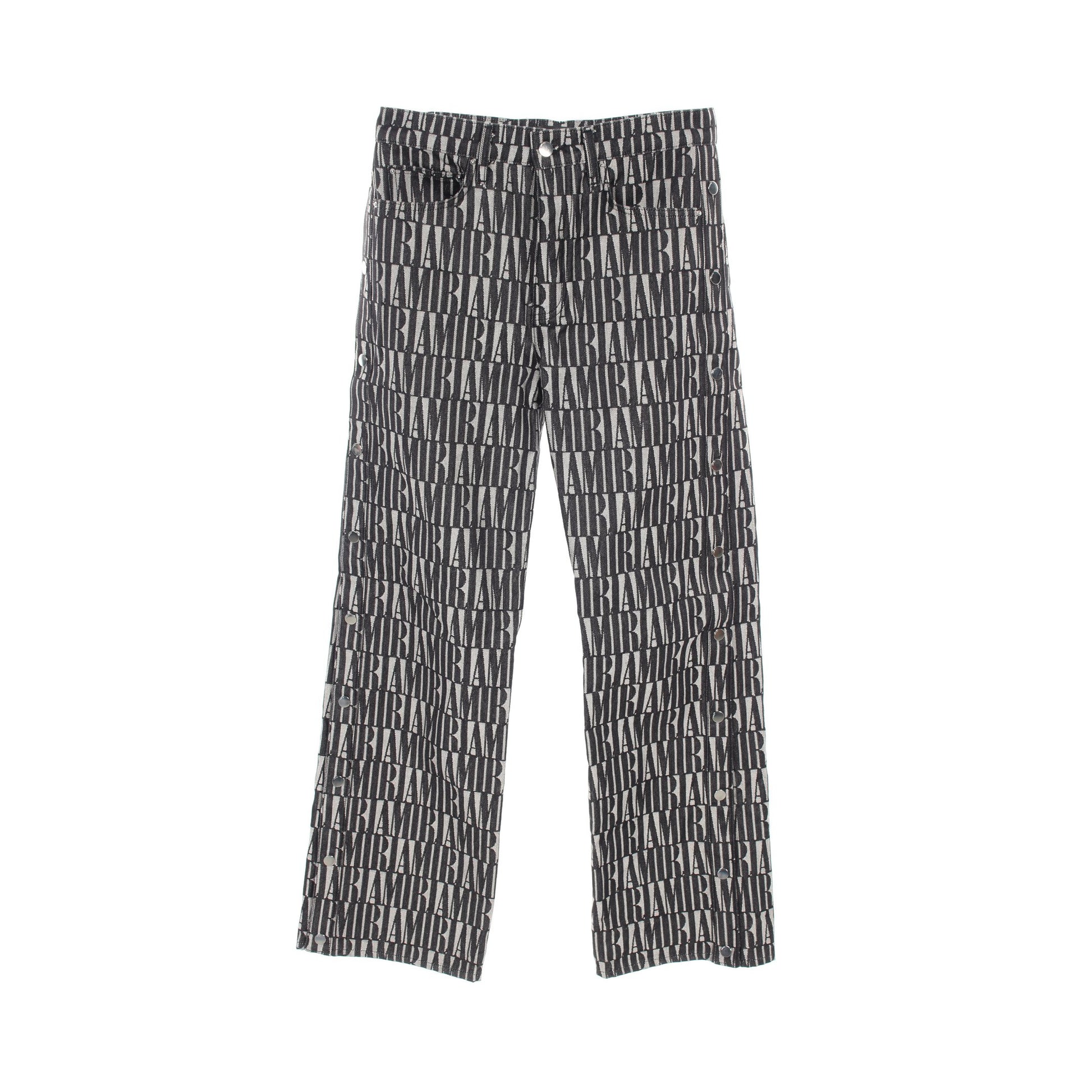 デニムパンツ 総柄 コットン ブラック グレー アミリ ボトムス AMIRI