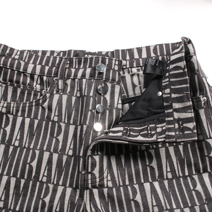 デニムパンツ 総柄 コットン ブラック グレー アミリ ボトムス AMIRI