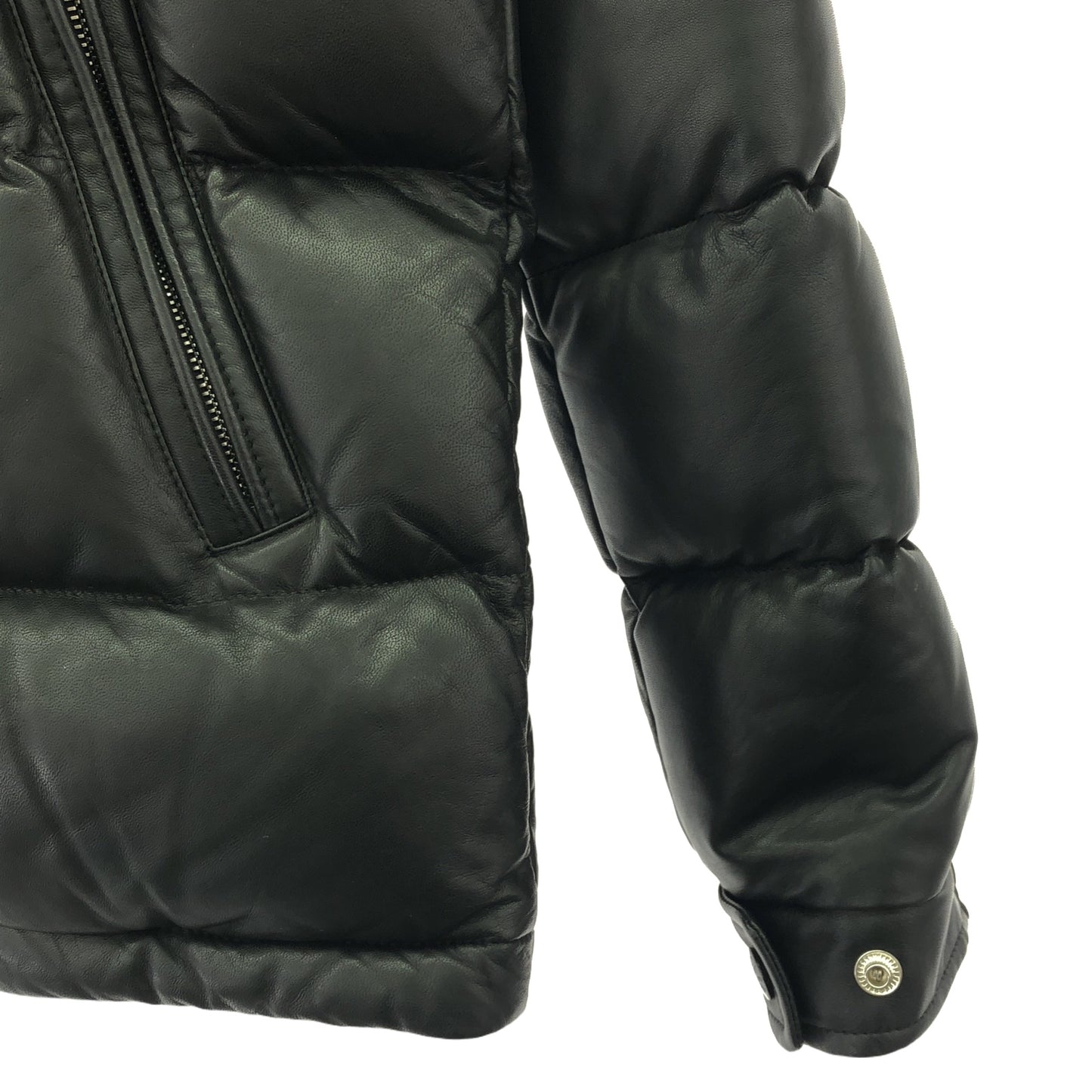 ダウンジャケット ダウンジャケット レザー ブラック モンクレール アウター MONCLER