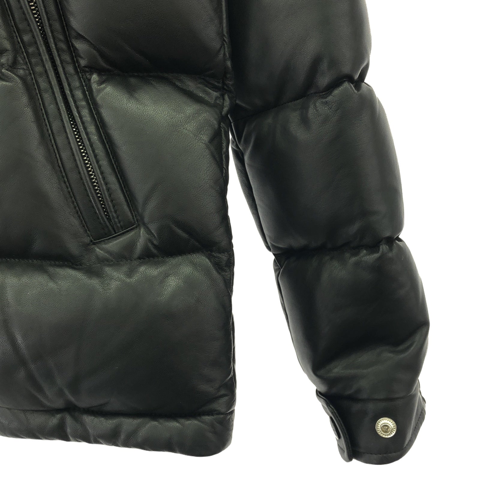 ダウンジャケット ダウンジャケット レザー ブラック モンクレール アウター MONCLER