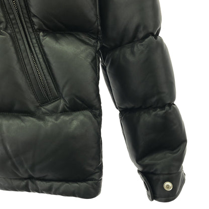 ダウンジャケット ダウンジャケット レザー ブラック モンクレール アウター MONCLER