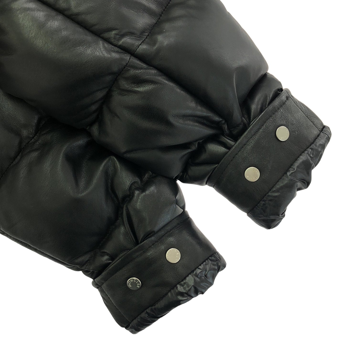 ダウンジャケット ダウンジャケット レザー ブラック モンクレール アウター MONCLER