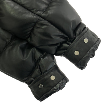 ダウンジャケット ダウンジャケット レザー ブラック モンクレール アウター MONCLER