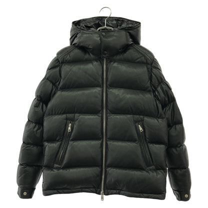 ダウンジャケット ダウンジャケット レザー ブラック モンクレール アウター MONCLER