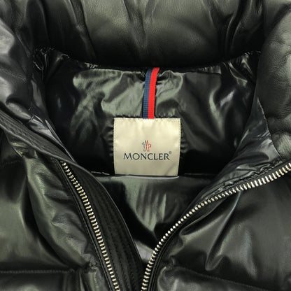 ダウンジャケット ダウンジャケット レザー ブラック モンクレール アウター MONCLER
