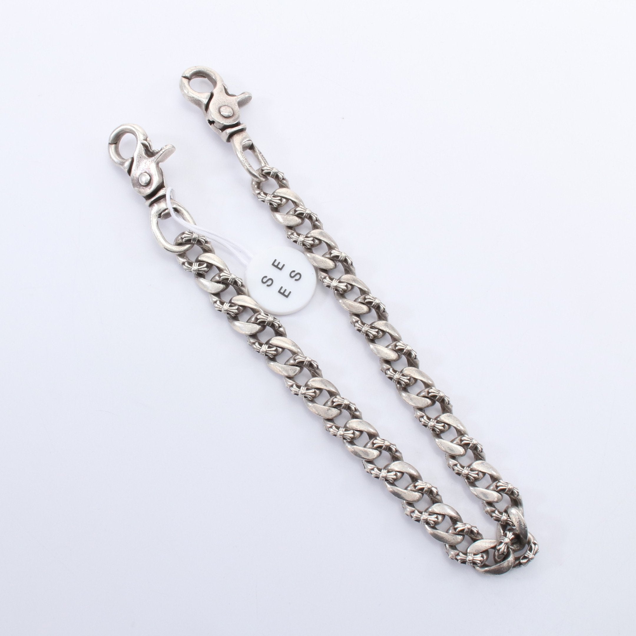 ファンシー ウォレットチェーン 2クリップ シルバー925 ウォレットチェーン ファンシークロス ダブルグリップ 925刻印