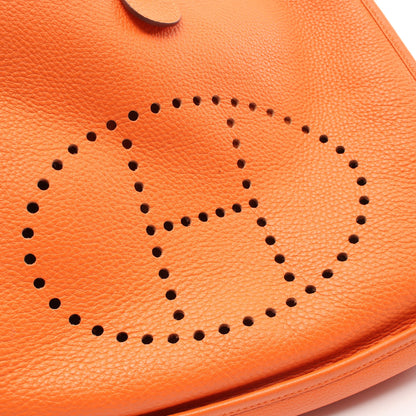 エヴリン 3 トロワ GM ショルダーバッグ トリヨンクレマンス オレンジ シルバー金具 X刻印 エルメス バッグ HERMES