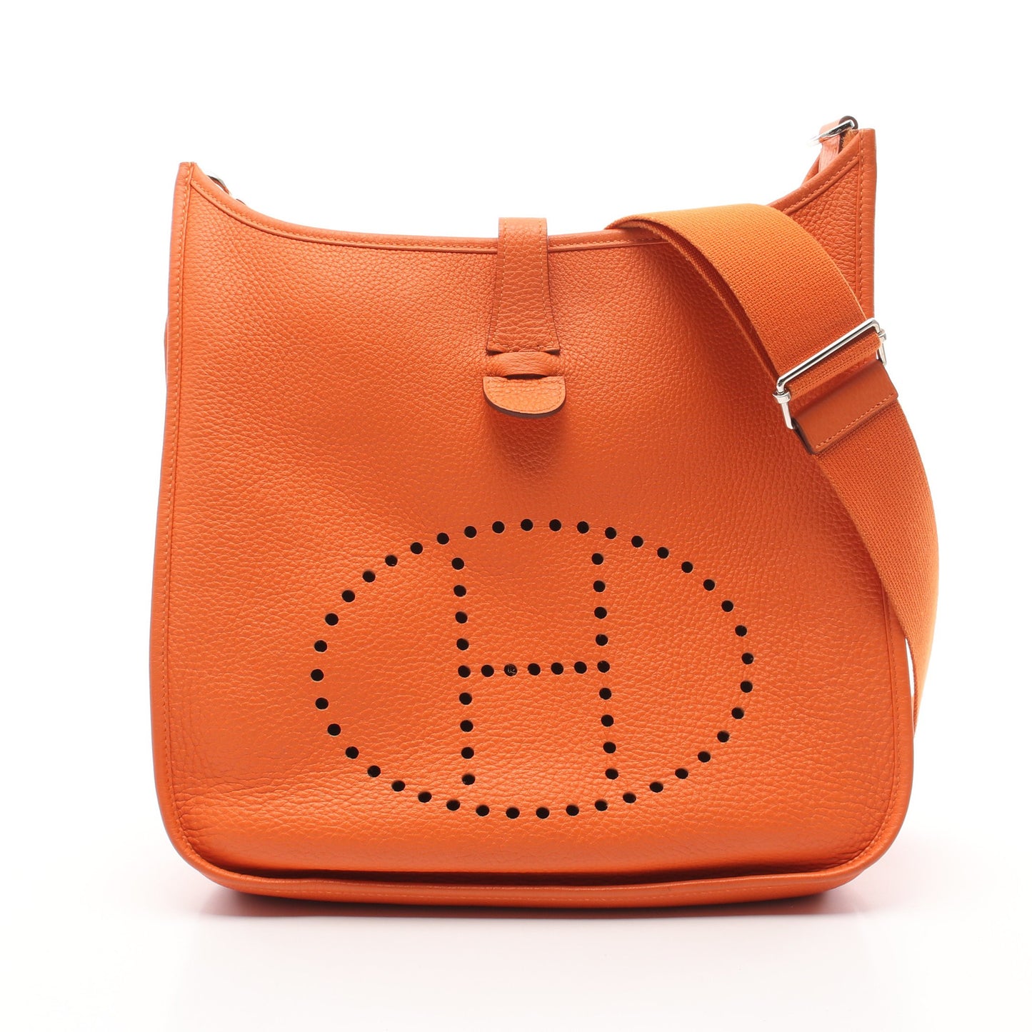 エヴリン 3 トロワ GM ショルダーバッグ トリヨンクレマンス オレンジ シルバー金具 X刻印 エルメス バッグ HERMES