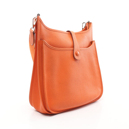 エヴリン 3 トロワ GM ショルダーバッグ トリヨンクレマンス オレンジ シルバー金具 X刻印 エルメス バッグ HERMES