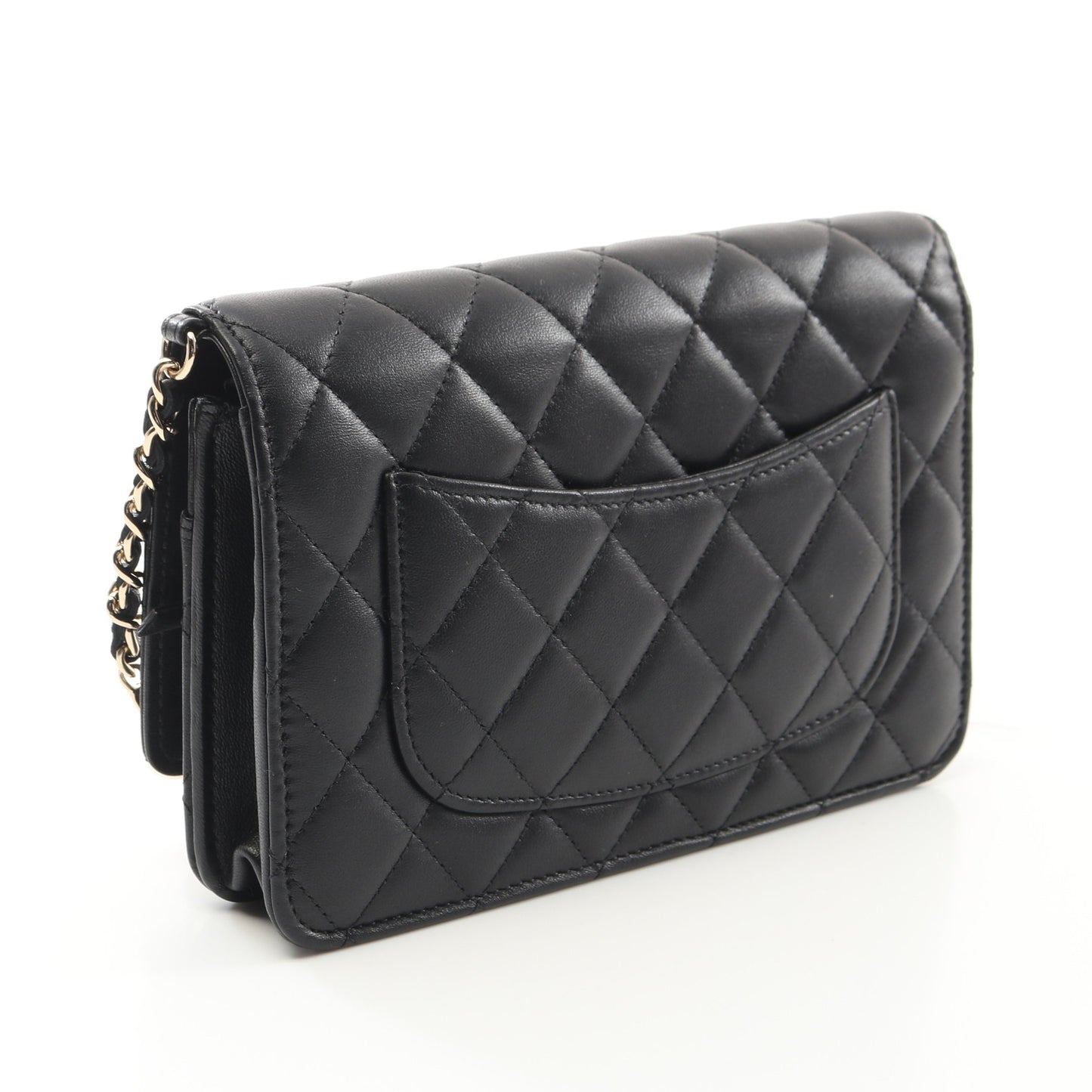 マトラッセ チェーンウォレット ラムスキン ブラック ゴールド金具 フェイクパール シャネル バッグ CHANEL