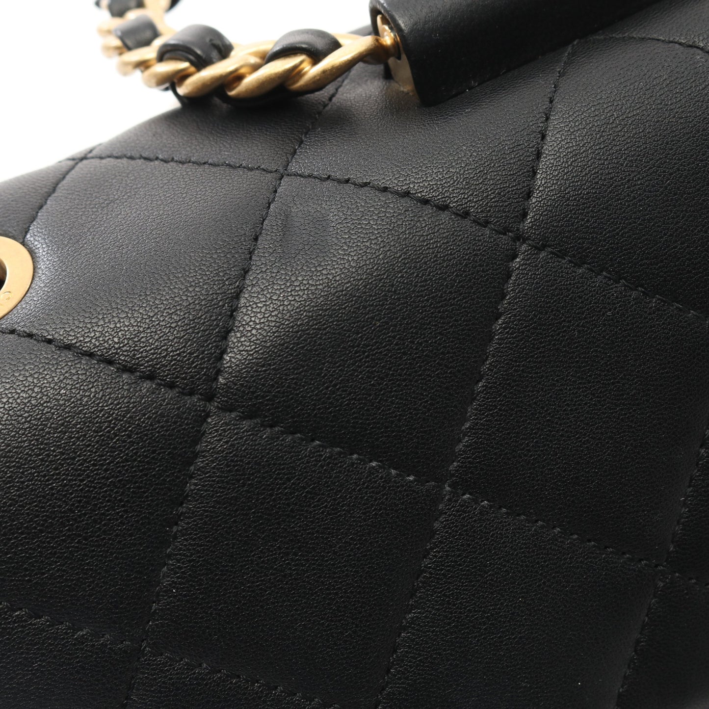 マトラッセ チェーンショルダーバッグ ラムスキン ブラック ゴールド金具 シャネル バッグ CHANEL