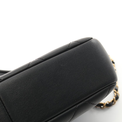 マトラッセ チェーンショルダーバッグ ラムスキン ブラック ゴールド金具 シャネル バッグ CHANEL