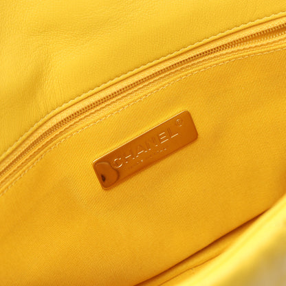 19 ディズヌフ マトラッセ チェーンショルダーバッグ ラムスキン イエロー コンビ金具 2WAY シャネル バッグ CHANEL