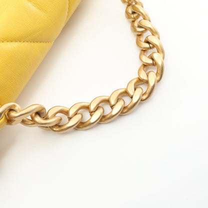 19 ディズヌフ マトラッセ チェーンショルダーバッグ ラムスキン イエロー コンビ金具 2WAY シャネル バッグ CHANEL