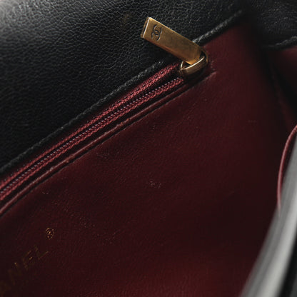 ココマーク キルティング フラップバッグ チェーンショルダーバッグ レザー ブラック アンティークゴールド金具 シャネル バッグ CHANEL