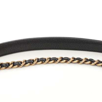 ココマーク キルティング フラップバッグ チェーンショルダーバッグ レザー ブラック アンティークゴールド金具 シャネル バッグ CHANEL