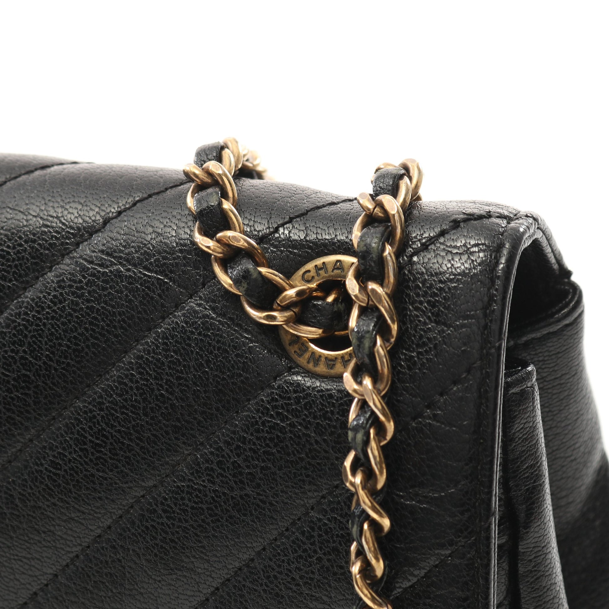 ココマーク キルティング フラップバッグ チェーンショルダーバッグ レザー ブラック アンティークゴールド金具 シャネル バッグ CHANEL