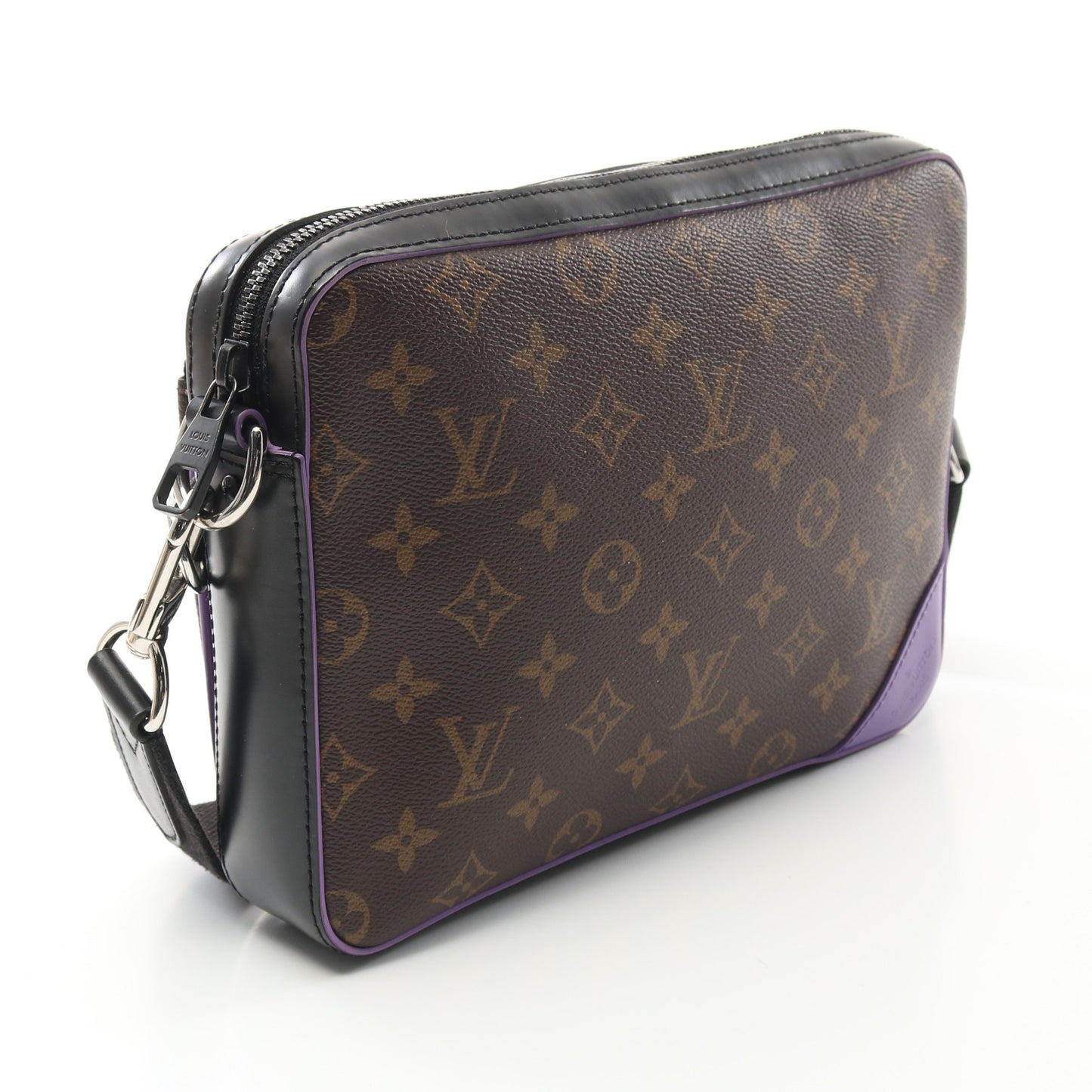 トリオ メッセンジャー モノグラムマカサー ショルダーバッグ PVC レザー ブラウン ブラック パープル ルイヴィトン バッグ LOUIS VUITTON