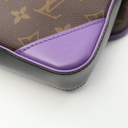 トリオ メッセンジャー モノグラムマカサー ショルダーバッグ PVC レザー ブラウン ブラック パープル ルイヴィトン バッグ LOUIS VUITTON