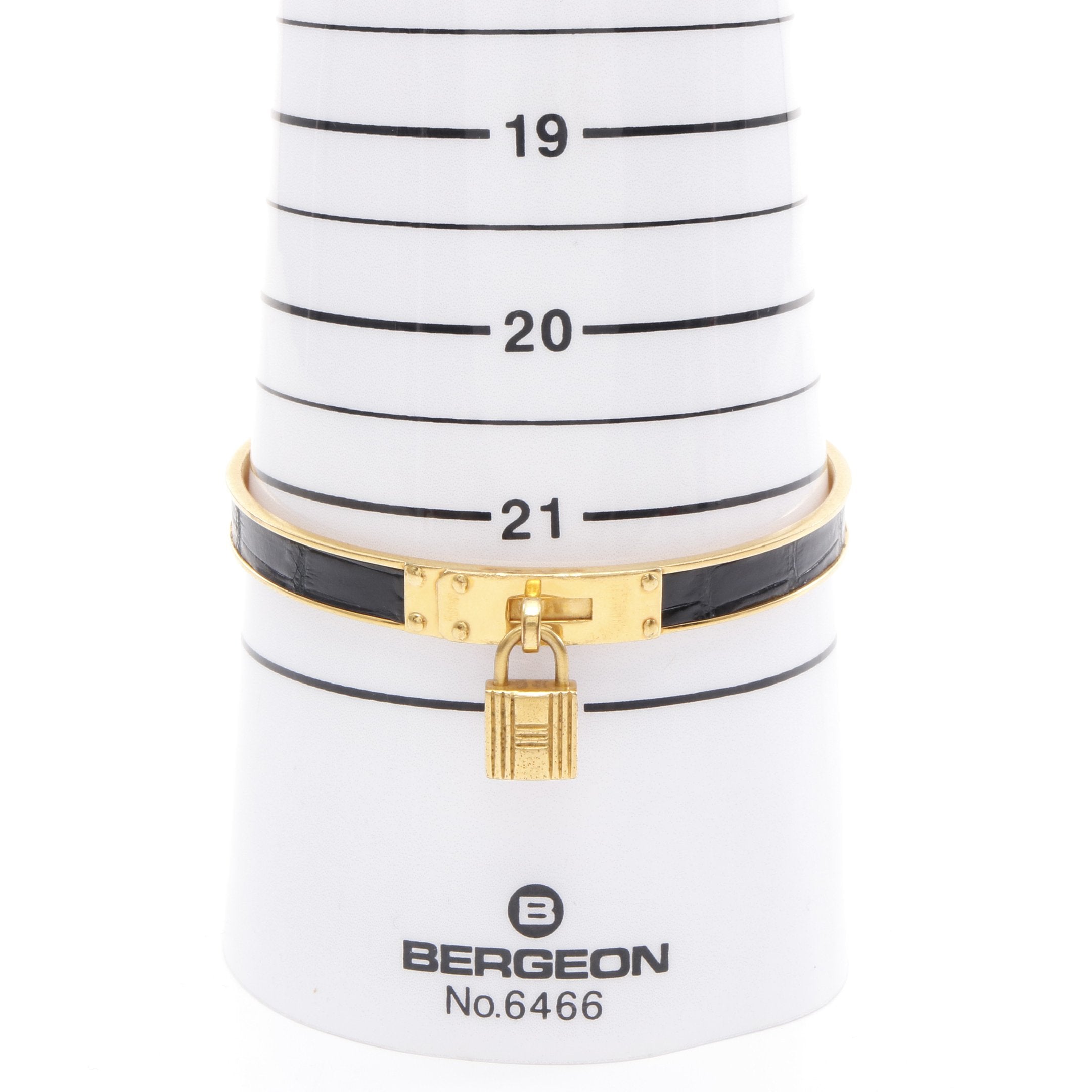 ケリーブレスレット バングル GP クロコダイル ゴールド ブラック