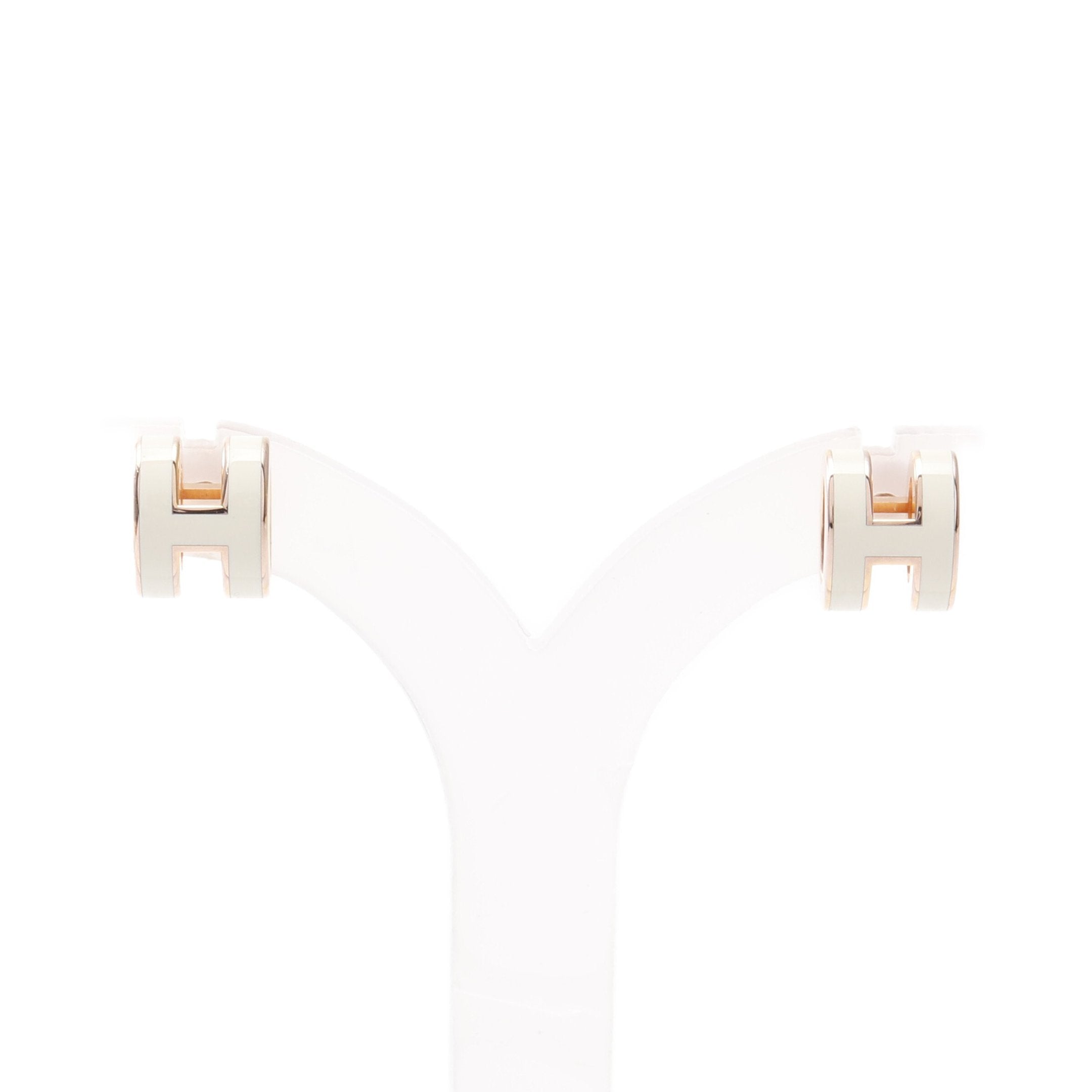 HERMES ピアス Mini Pop Hホワイトピンクゴールド HERMES エルメス