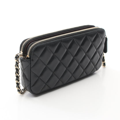 チェーンウォレット ラムスキン ブラック ゴールド金具 シャネル バッグ CHANEL