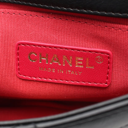 マトラッセ スモール フラップ チェーンショルダーバッグ ラムスキン ブラック ゴールド金具 シャネル バッグ CHANEL