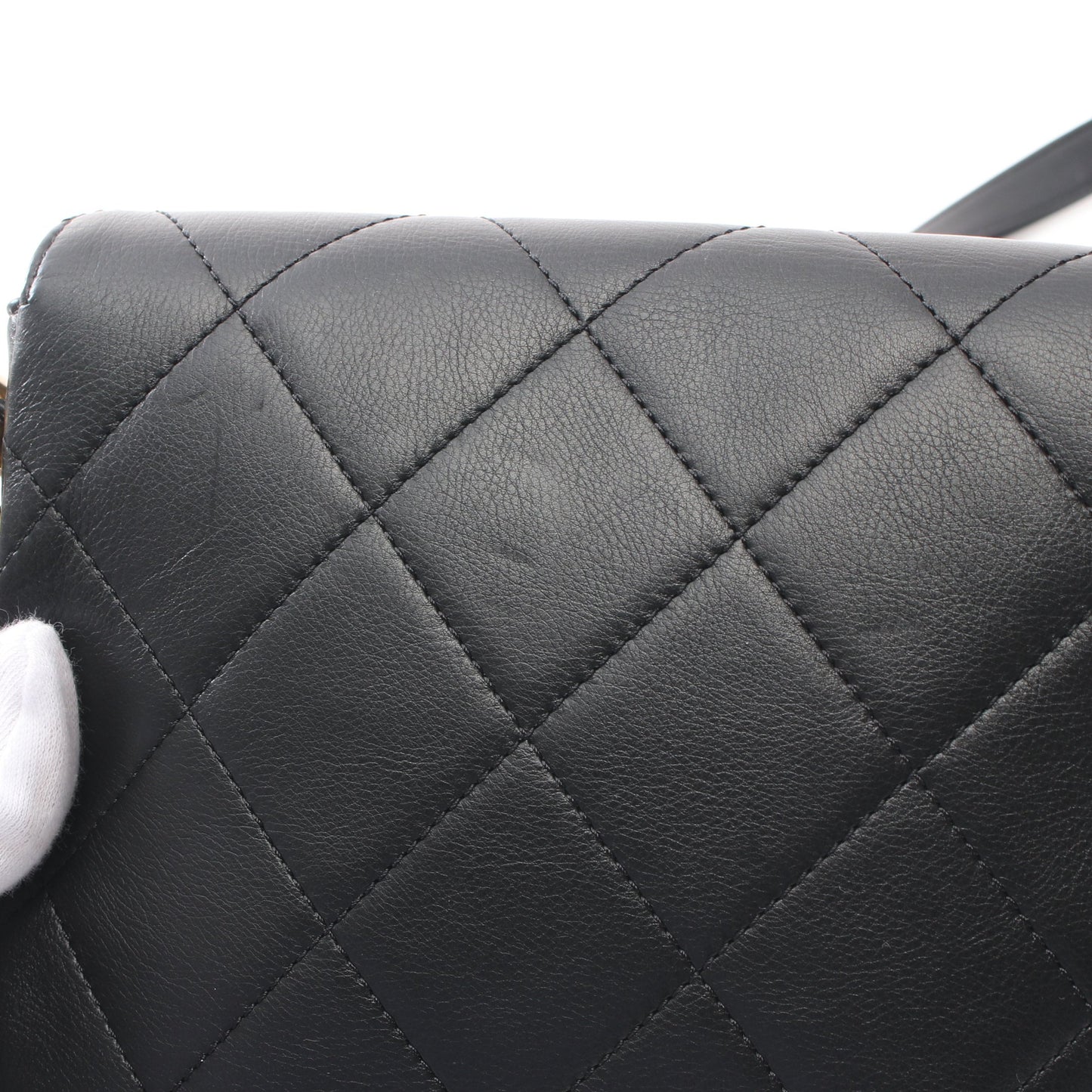 マトラッセ スモール フラップ チェーンショルダーバッグ ラムスキン ブラック ゴールド金具 シャネル バッグ CHANEL
