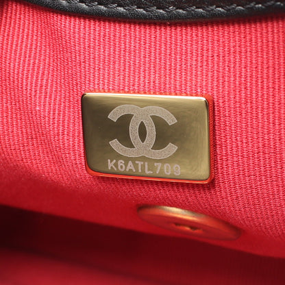 マトラッセ スモール フラップ チェーンショルダーバッグ ラムスキン ブラック ゴールド金具 シャネル バッグ CHANEL