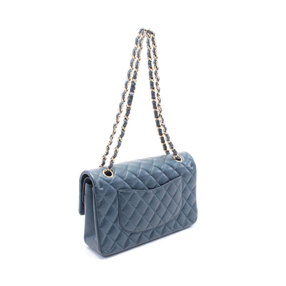 マトラッセ Wフラップ Wチェーンショルダーバッグ キャビアスキン ダークブルー ゴールド金具 シャネル バッグ CHANEL