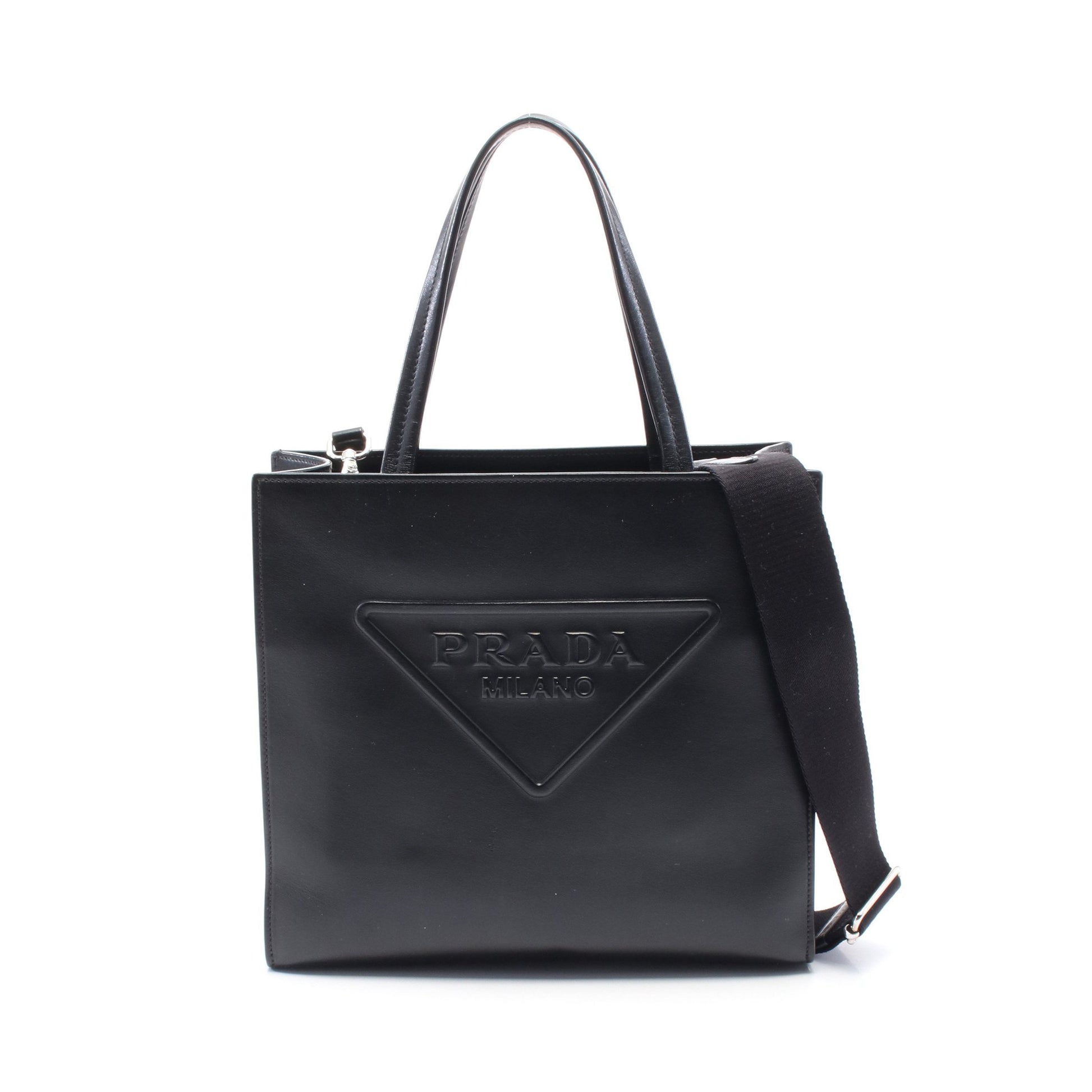 SOFT CALF トライアングルロゴ ハンドバッグ トートバッグ エンボス  