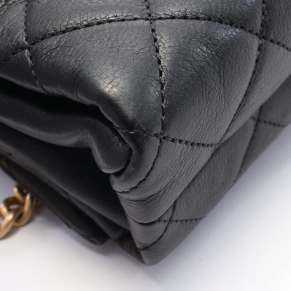 マトラッセ チェーンショルダーバッグ ラムスキン ブラック ゴールド金具 シャネル バッグ CHANEL