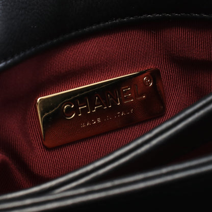 マトラッセ チェーンショルダーバッグ ラムスキン ブラック ゴールド金具 シャネル バッグ CHANEL