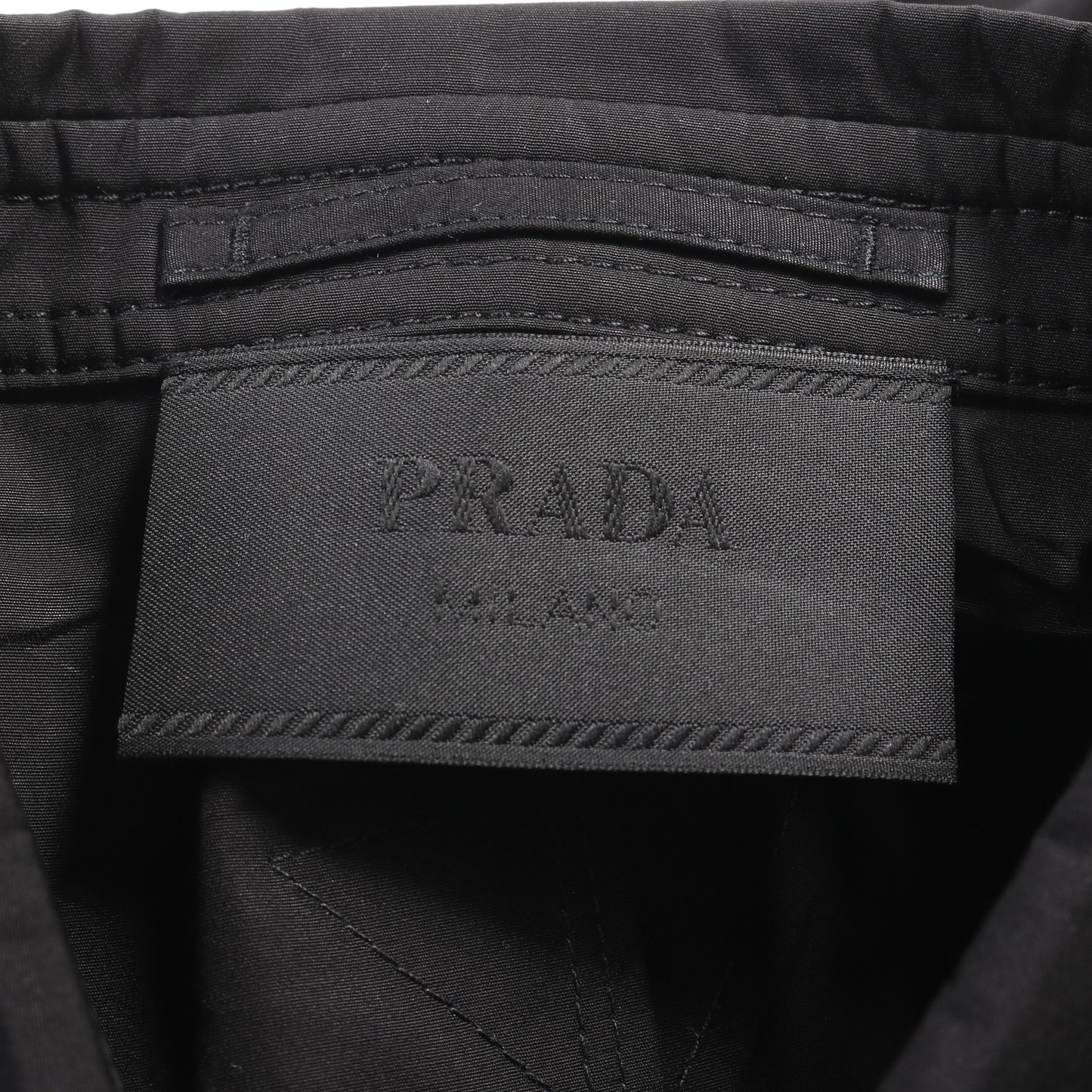 シングルブレスト マルチポケット シャツジャケット シャツ コットン ブラック プラダ トップス PRADA
