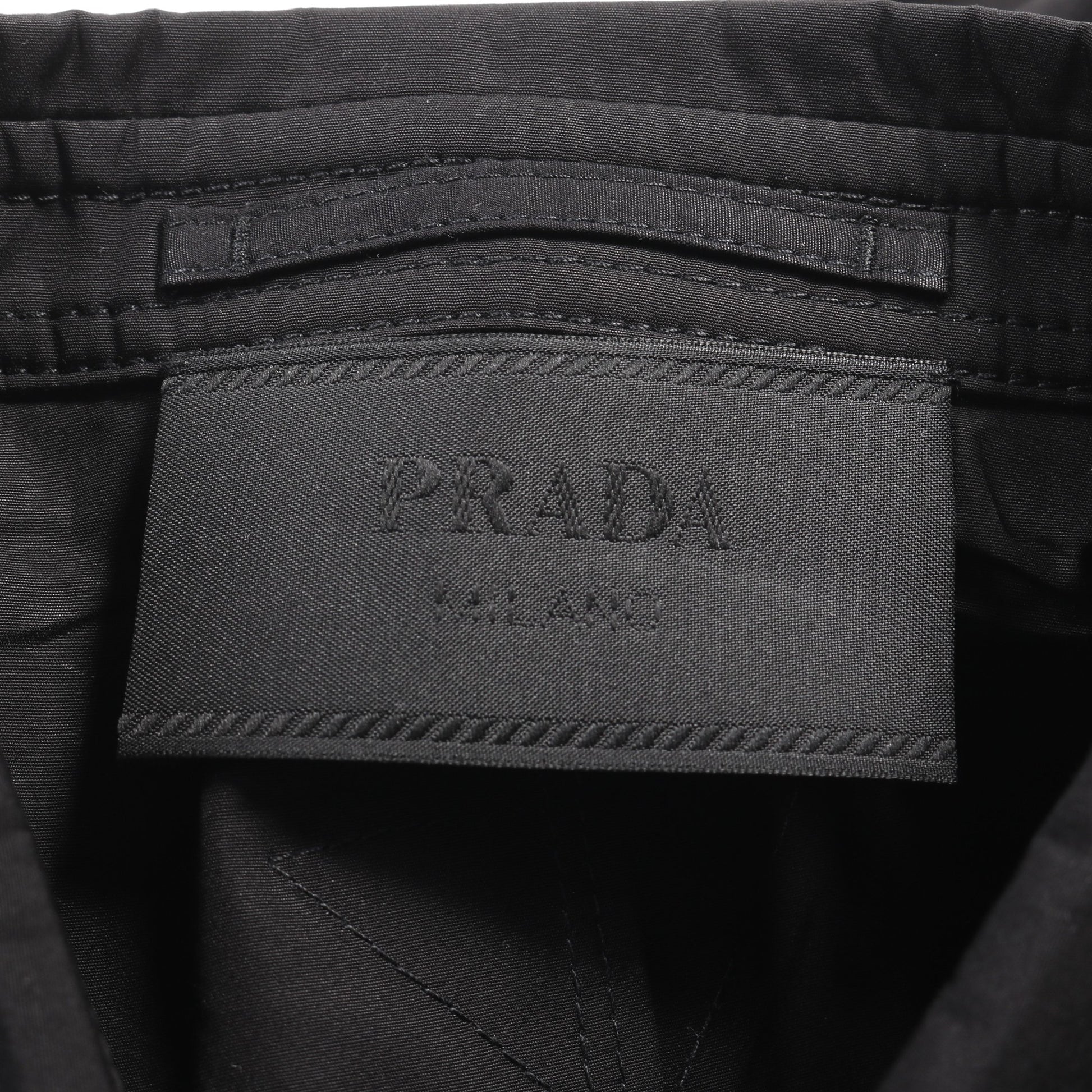 シングルブレスト マルチポケット シャツジャケット シャツ コットン ブラック プラダ トップス PRADA